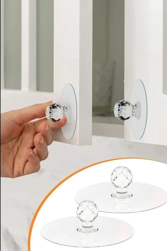 Yapışkanlı Kristal Dolap Kulbu