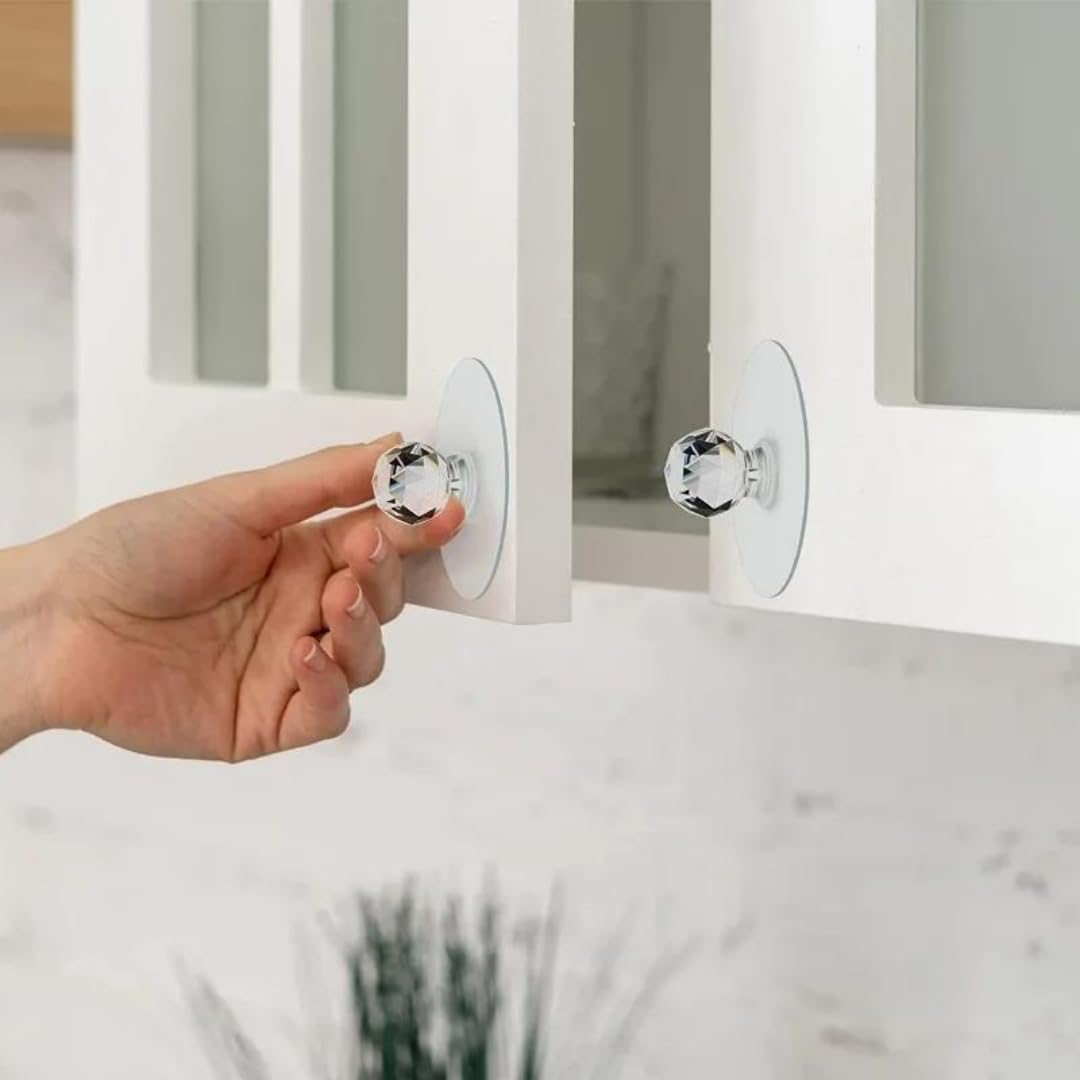 Yapışkanlı Kristal Dolap Kulbu